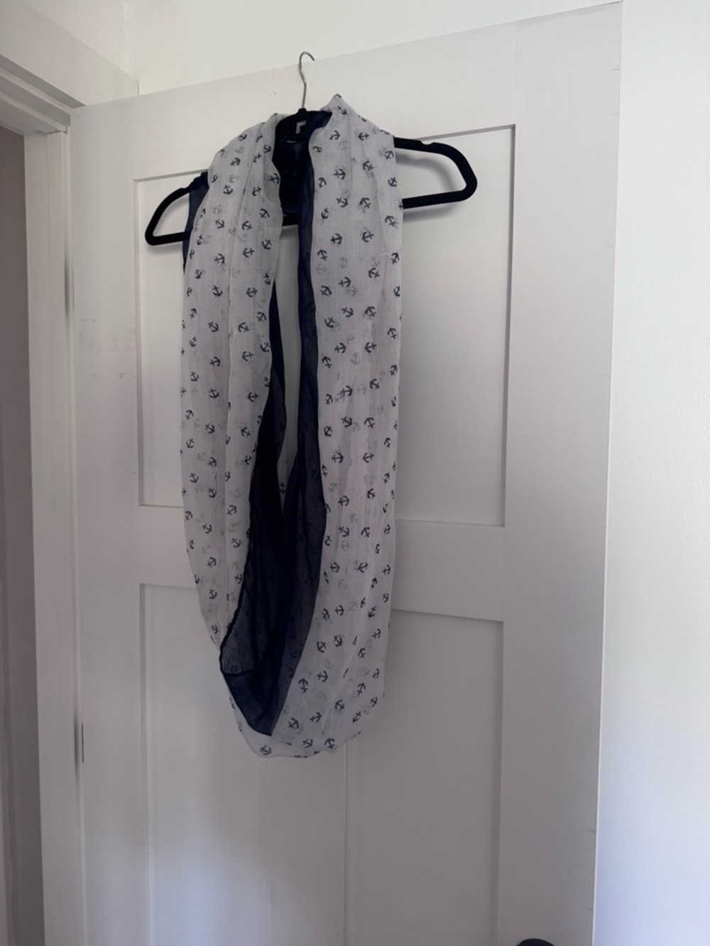 Lightweight Anchor Print Infinity Scarf